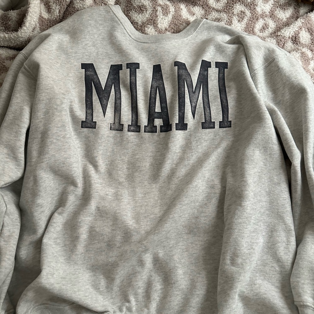 Hollister Grey & Navy Crewneck